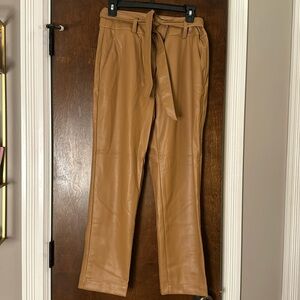 Loft Faux Leather pants/size 8. Camel/tan color